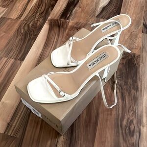 Steve Madden White Heel Dress Sandals